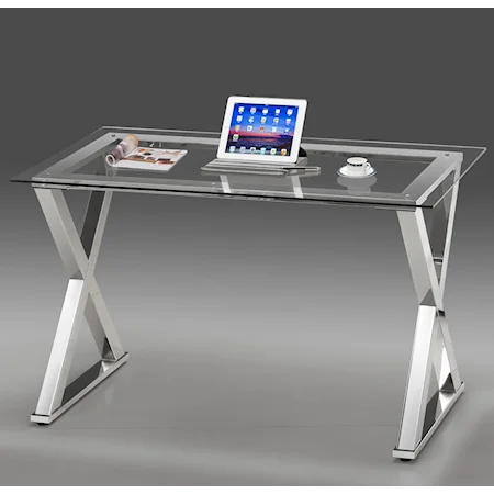 Contemporary Desk with Glass Top